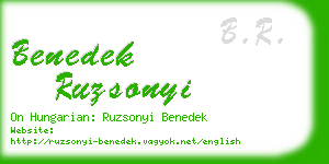 benedek ruzsonyi business card